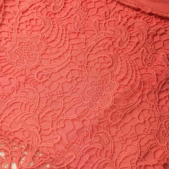 2/$30 AMBIANCE coral Salmon lace elegant mini Summer skirt Dopamine(#1,088) - Picture 3 of 7